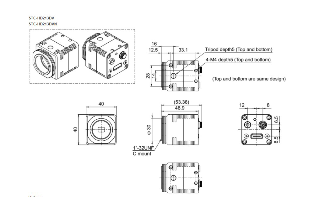 A black and white drawing of a cube with measurements on a white background.