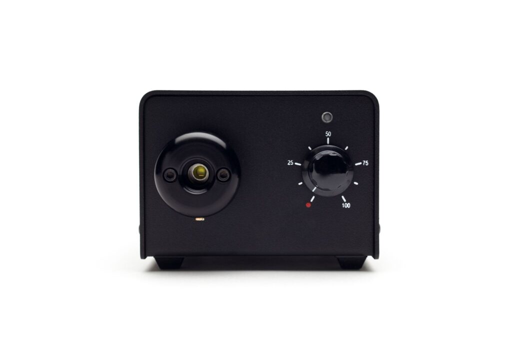 A black box with a few knobs on it