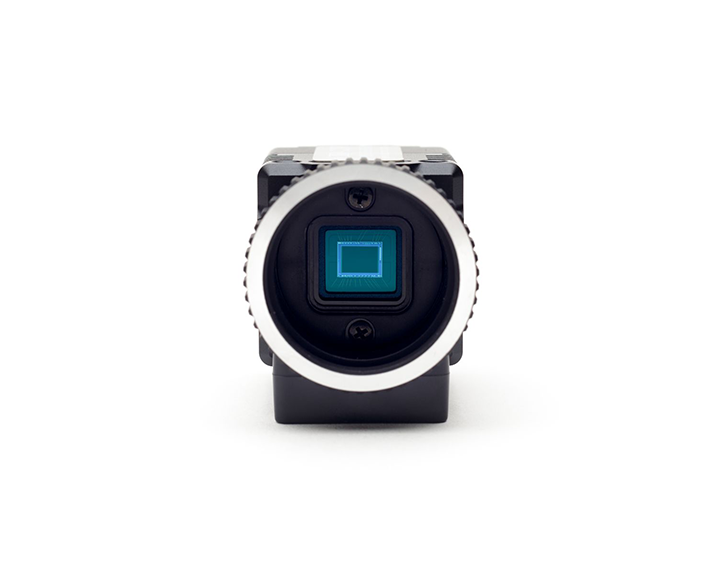 small black camera with censor on white background