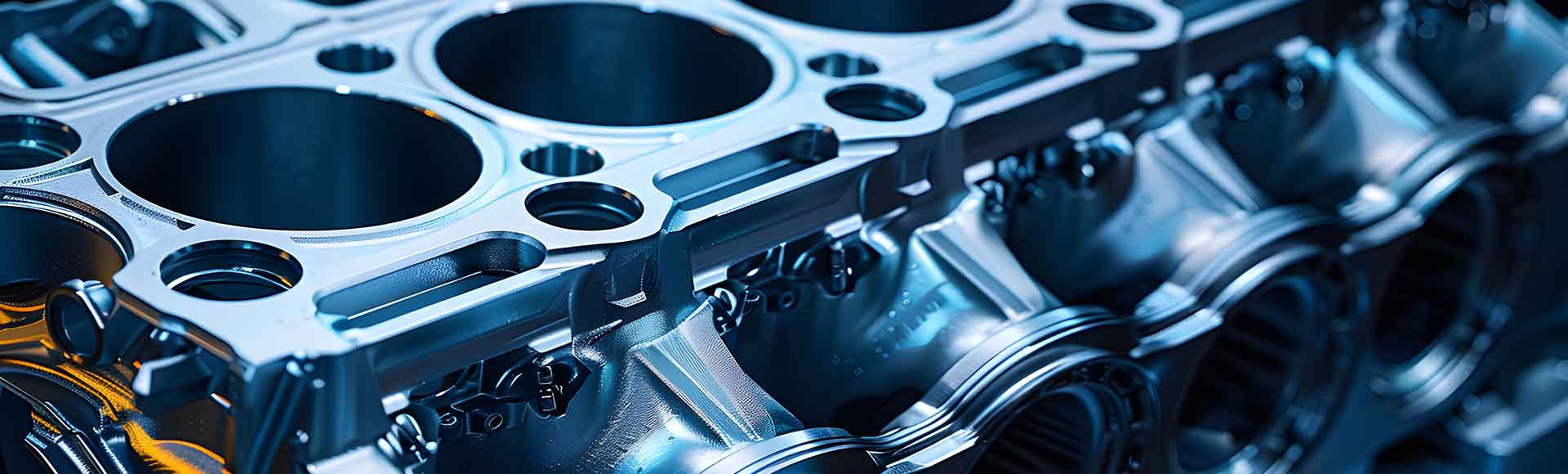 close up of cylinder block of diesel engine