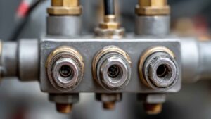 a close up shot of industrial manifold